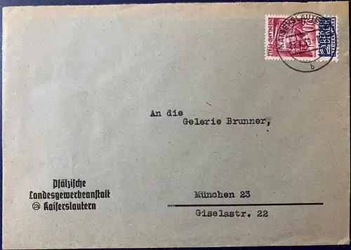 All. Bes. Franz. Zone Rheinland-Pfalz 1949 Rundstempel (Datum und/oder Ort klar)
