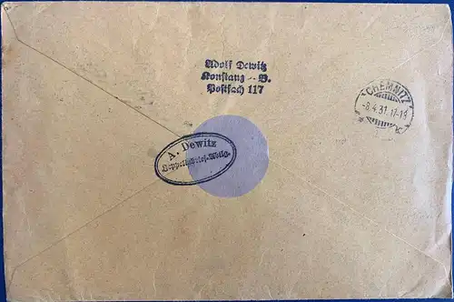 Deutsches Reich 1931 Rundstempel (Datum und/oder Ort klar)