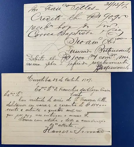 Brasilien 1907 Rundstempel (Datum und/oder Ort klar)