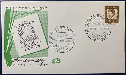 Berlin (West) 1961 Ersttagssonderstempel