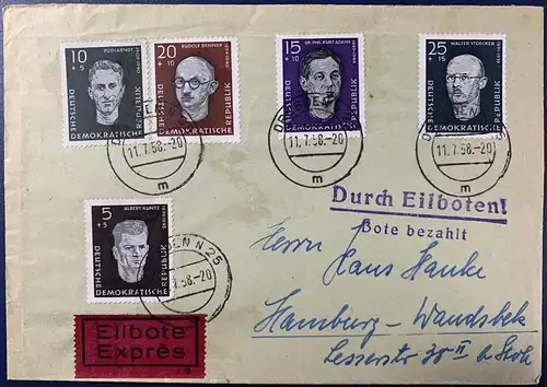 DDR 1958 Ersttagsstempel