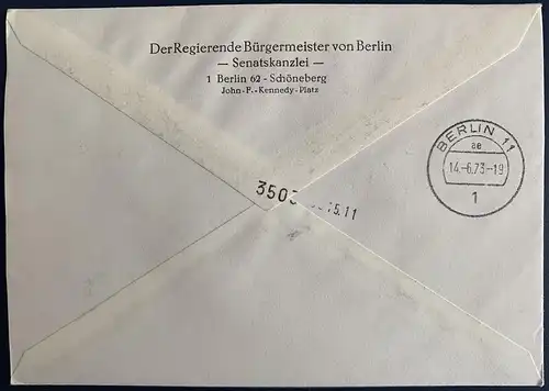 Berlin (West) 1973 Ersttagssonderstempel