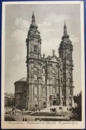 [Echtfotokarte schwarz/weiß] Vierzehnheiligen, Gelaufen von Vierzehnheiligen über Lichtenfels (Landpoststempel) nach Zwickau, die Karte ist sehr gut erhalten, sauberer Stempel. 