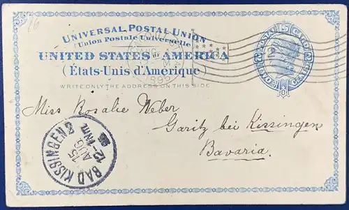 USA 1895 Rundstempel (Datum und/oder Ort klar)