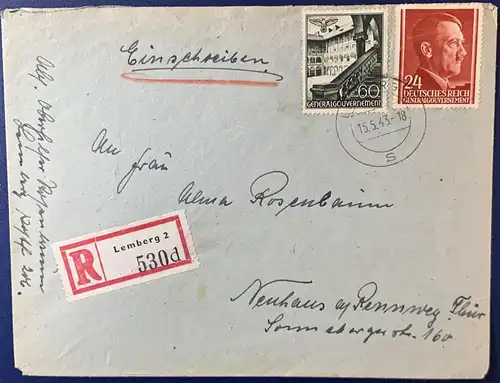 Generalgouvernement 1943 Zentraler Rund / Vollstempel