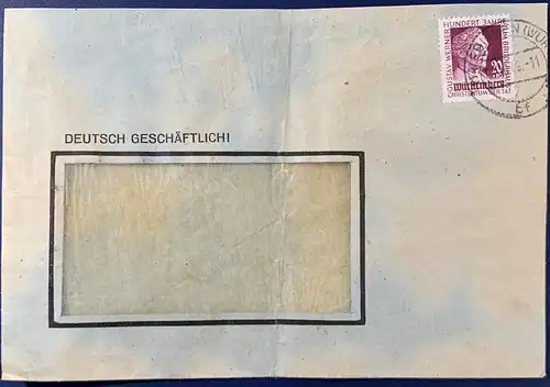 All. Bes. Franz. Zone Württemberg-H. 1949 Rundstempel (Datum und/oder Ort klar)