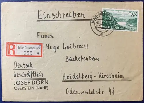 All. Bes. Franz. Zone Rheinland-Pfalz 1947 Rundstempel (Datum und/oder Ort klar)