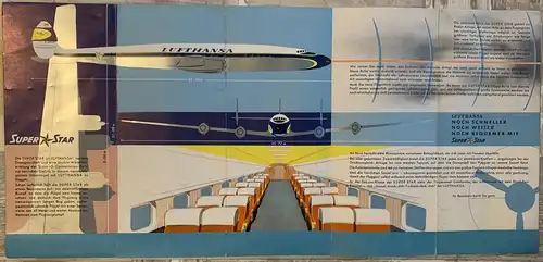 Faltprospekt Lufthansa Lockheed L-1649A