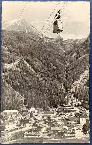[Echtfotokarte schwarz/weiß] AK, Bad Gastein Gondelbahn zum Stubnerkogel, gelaufen mit Poststempel vom 12.05.1963 von Bad Gastein nach München, sehr gute Erhaltung. 
