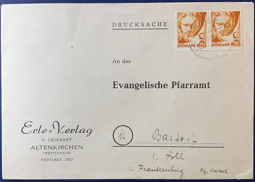 All. Bes. Franz. Zone Rheinland-Pfalz 1948 Rundstempel (Datum und/oder Ort klar)