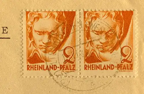All. Bes. Franz. Zone Rheinland-Pfalz 1948 Rundstempel (Datum und/oder Ort klar)