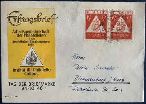 All. Bes. Sowj. Zone 1948 Sonderstempel