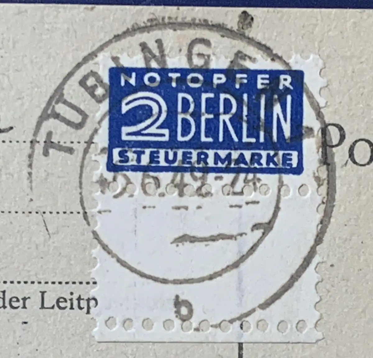 All. Bes. Franz. Zone Württemberg-H. 1949 Rundstempel (Datum und/oder Ort klar)