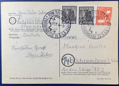 All. Bes. Gem.-Ausg. 1948 Sonderstempel