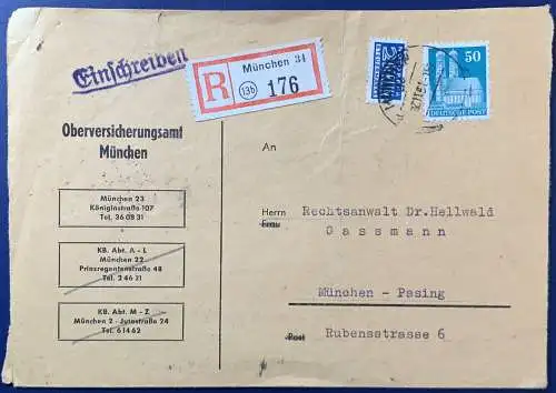 Bundesrep. Deutschland 1951 Rundstempel (Datum und/oder Ort klar)