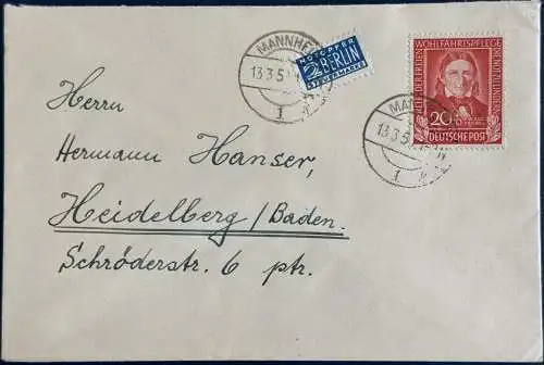 Bundesrep. Deutschland 1950 Rundstempel (Datum und/oder Ort klar)