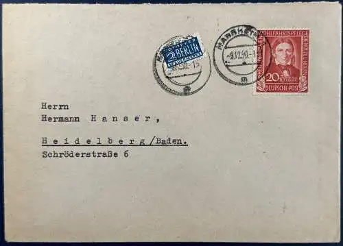 Bundesrep. Deutschland 1950 Rundstempel (Datum und/oder Ort klar)