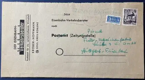 All. Bes. Franz. Zone Rheinland-Pfalz  Rundstempel (Datum und/oder Ort klar)