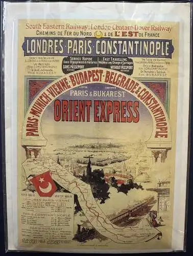 Blechbox mit 8 Blechpostkarten "Orient Express", 1994