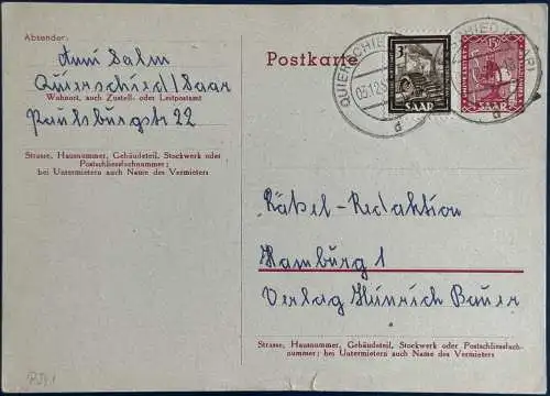 Saargebiet/Saarland  Rundstempel (Datum und/oder Ort klar)