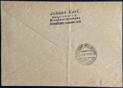 All. Bes. Franz. Zone Baden  Rundstempel (Datum und/oder Ort klar)