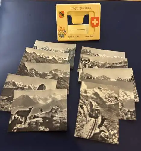 [Echtfotokarte schwarz/weiß] Souvenir, Miniaturfotos, 10 Stück, Schweiz, Schynige Platte, Format 9x6,5cm, Schwarz/Weiß, sehr gut erhalten. 