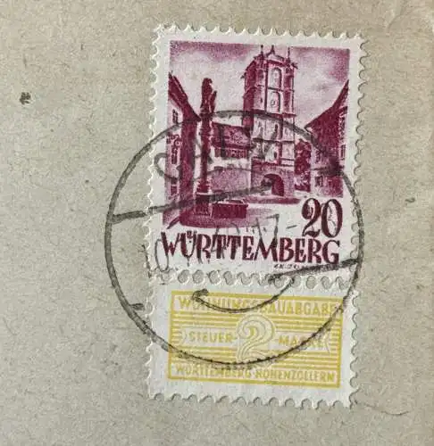 All. Bes. Franz. Zone Württemberg-H.  Rundstempel (Datum und/oder Ort klar)