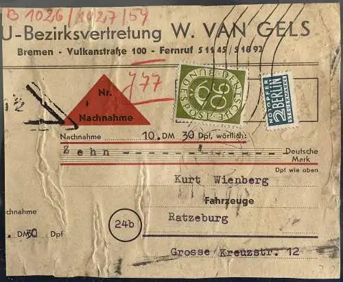 Bundesrep. Deutschland  Briefvorderseite Rundstempel (Datum und/oder Ort klar)