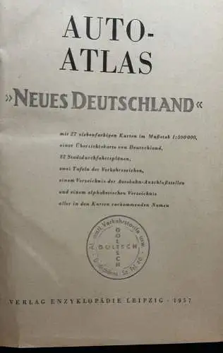 Auto Atlas "Neues Deutschland". 