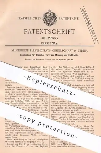 original Patent - Allgemeine Elektricitäts-Gesellschaft Berlin | 1901 | Messung von Elektrizität | Strom , Stromzähler