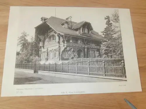 original Ansicht/ Photographie von 1902 , München , Villa Prinz Ludwigshöhe ,Haus, Villa , Wohnung , Wohnhaus !!!