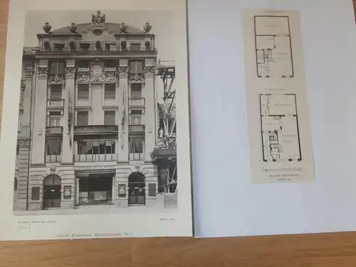 original Ansicht/ Photographie von 1902 , München , Galerie Heinemann Maximiliansplatz ,Haus, Villa , Wohnung , Wohnhaus