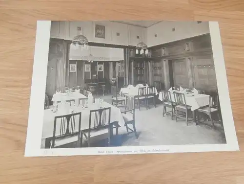 original Ansicht/ Photographie von 1902 , München , Hotel Union Speisezimmer, Haus , Villa , Wohnung , Wohnhaus !!!