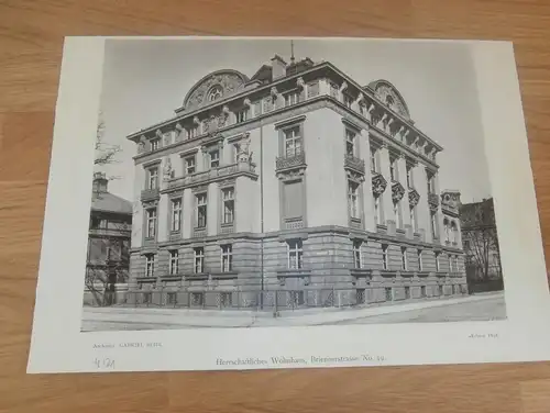 original Ansicht/ Photographie von 1902 , München , Briennerstrasse 49, Haus , Villa , Wohnung , Wohnhaus !!!