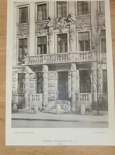 original Ansicht/ Photographie von 1902 , München , Briennerstrasse 46 , Haus , Villa , Wohnung , Wohnhaus !!!