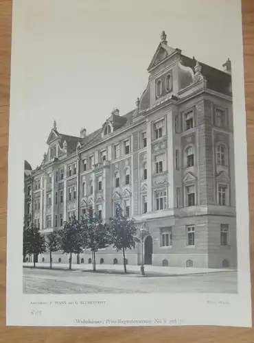 original Ansicht/ Photographie von 1902 , München , Prinzregentenstrasse 8 / 10, Haus , Villa , Wohnung , Wohnhaus !!!