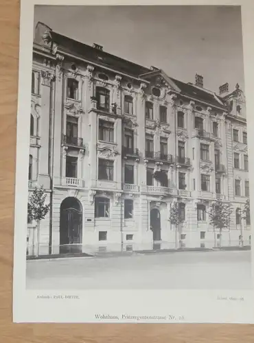 original Ansicht/ Photographie von 1902 , München , Prinzregentenstrasse 16 , Haus , Villa , Wohnung , Wohnhaus !!!