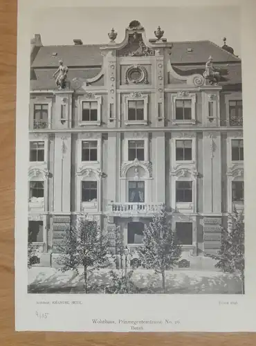 original Ansicht/ Photographie von 1902 , München , Prinzregentenstrasse 26 , Haus , Villa , Wohnung , Wohnhaus !!!