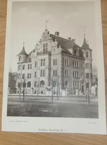 original Ansicht/ Photographie von 1902 , München , Schule am Bavariaring 10 , Haus , Villa , Wohnung , Wohnhaus !!!