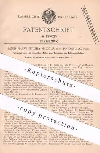 original Patent - James Harry Keighley Mc Collum , Toronto , Canada / Kanada | 1900 | Reibungsbremse | Bremse , Bremsen