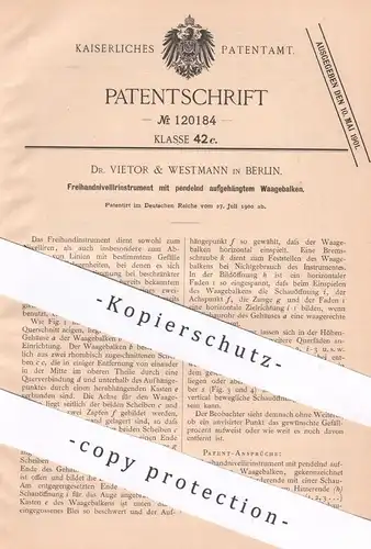 original Patent - Dr. Vietor & Westmann , Berlin , 1900 , Freihandnivellierinstrument | Nevilliergerät | Nevillieren !!