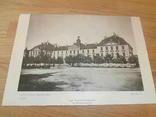 original Ansicht/ Photographie von 1902 , München , Kgl. Theresien - Gymnasium , Haus , Villa , Wohnung , Wohnhaus