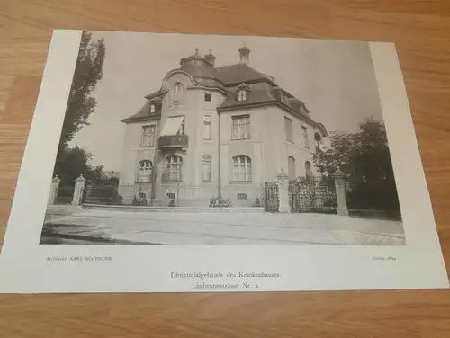 original Ansicht/ Photographie von 1902 , München , Direktionalgebäude / Krankenhaus , Haus , Villa , Wohnung , Wohnhaus