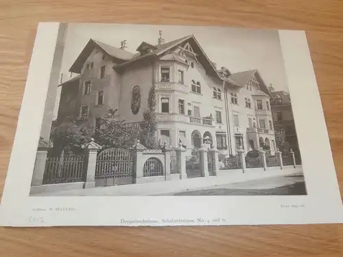 original Ansicht/ Photographie von 1902 , München , Schubertstrasse 4 / 6 , Haus , Villa , Wohnung , Wohnhaus !!!