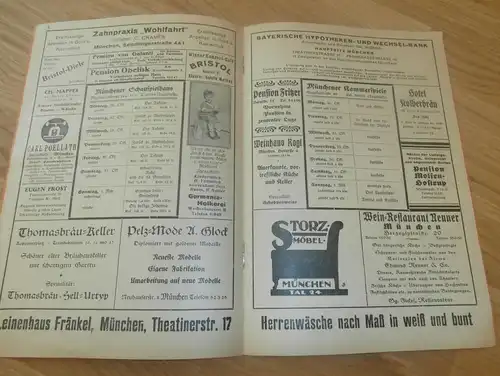 Theater München , Programm 1925 , original Heft mit viel Reklame / Werbung , Programmheft , Sehenswürdigkeiten  !!!