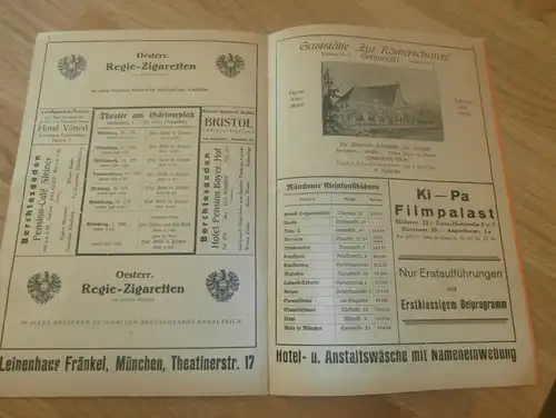 Theater München , Programm 1925 , original Heft mit viel Reklame / Werbung , Programmheft , Sehenswürdigkeiten  !!!