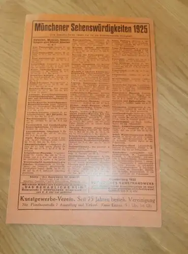 Theater München , Programm 1925 , original Heft mit viel Reklame / Werbung , Programmheft , Sehenswürdigkeiten  !!!