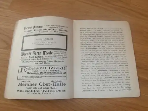 Theater am Gärtnerplatz , München 1902 , original Heft mit viel Reklame / Werbung , Programm !!!