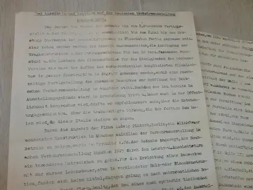 Deutsche Verkehrsausstellung München 1925 , 6 Dokumente , Bau der Halle für Luftfahrt , Verkehr , Oldtimer !!!