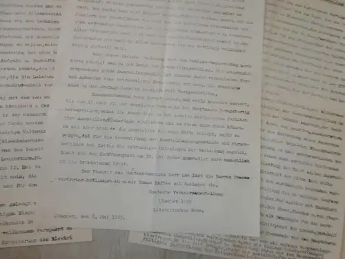 Deutsche Verkehrsausstellung München 1925 , 6 Dokumente , Bau der Halle für Luftfahrt , Verkehr , Oldtimer !!!